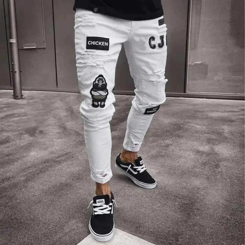 Ripped Jeans Men Stretch